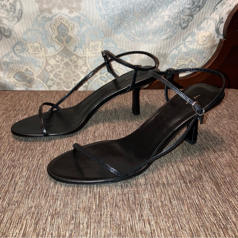 THE ROW Sandals BARE SANDAL Black KID LEATHER - Sz 8 M (EU 38) Made in Italy NEW - Picture 6 of 16
